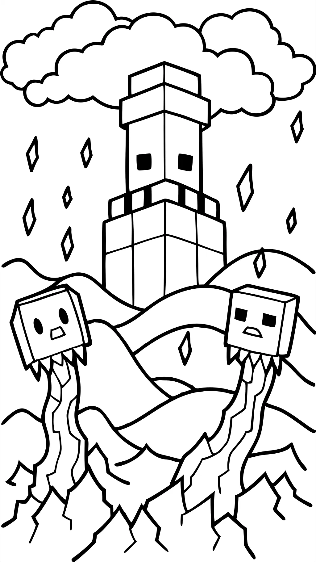 wither storm coloring pages